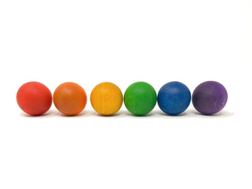 6 houten balletjes (6 kleuren) - Grapat
